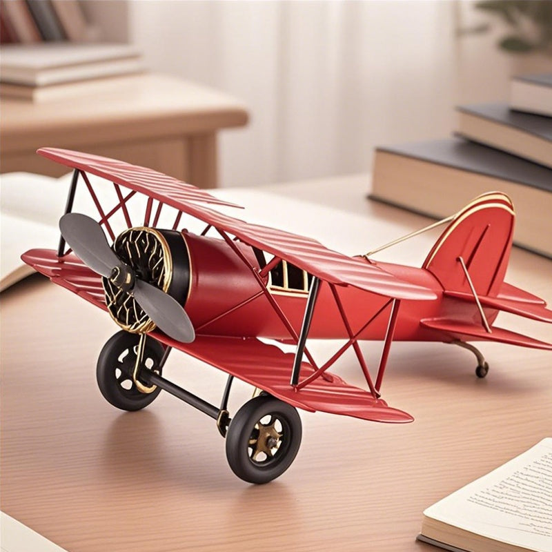 Tnessential Retro Iron Airplane Model Desk Ornament 3D Decor