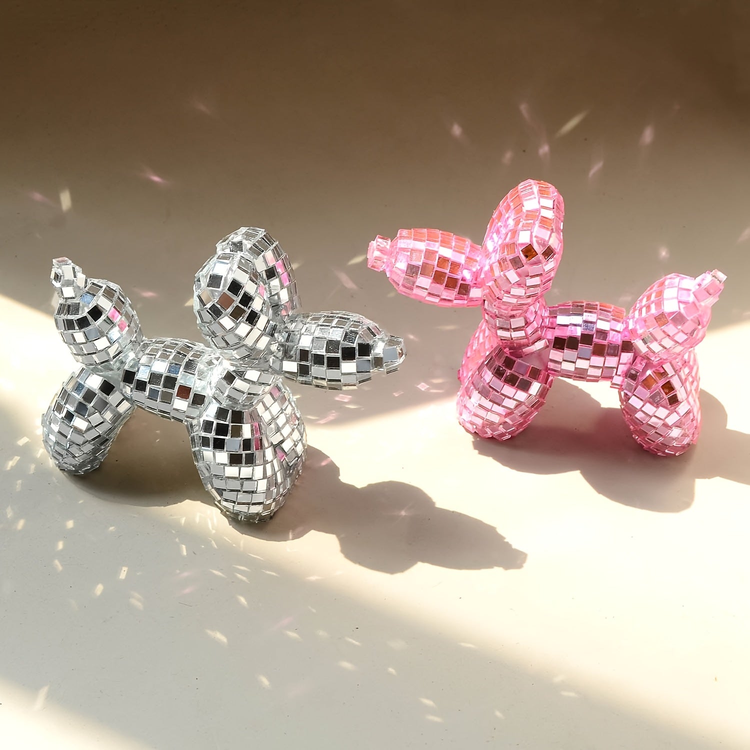 Tnessential Beautiful Ceramic Glass Balloon Dog Figurines 3D Decor