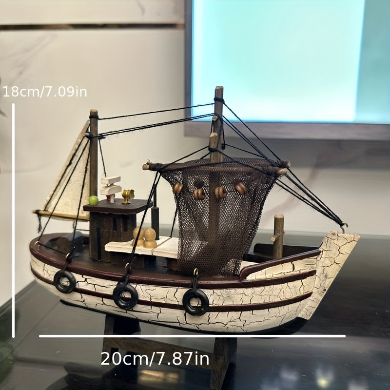 Tnessential Uniquely Designed and Finely Crafted Wooden Fishing Boat 3D Decor
