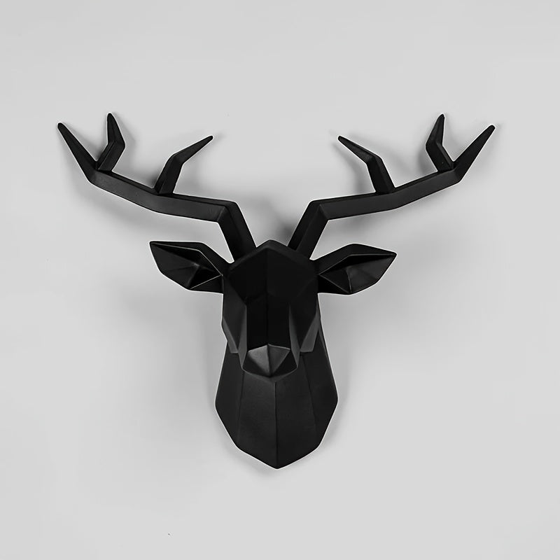Tnessential Resin Creative Geometric Auspicious Deer Head 3D Decor