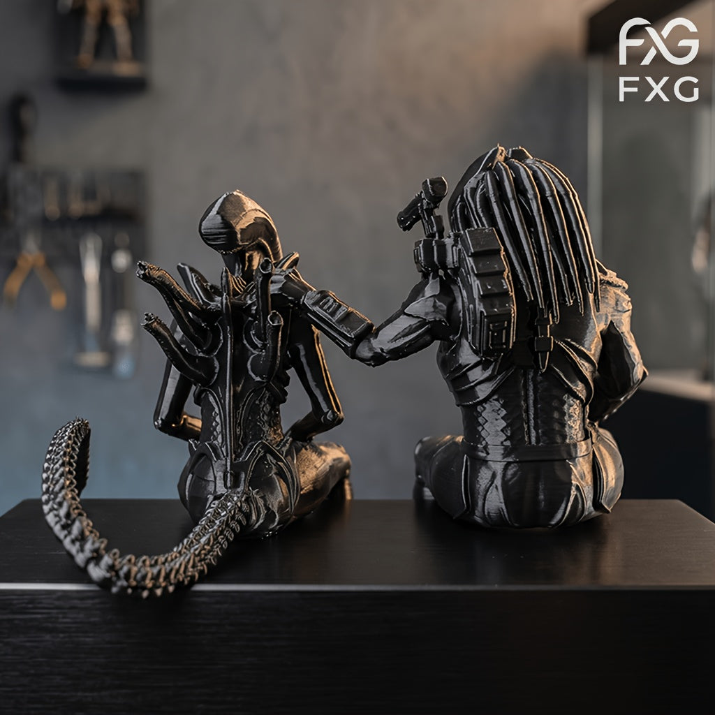 Tnessential Sci-fi Hunter Pair Figurine Ornament 3D Decor