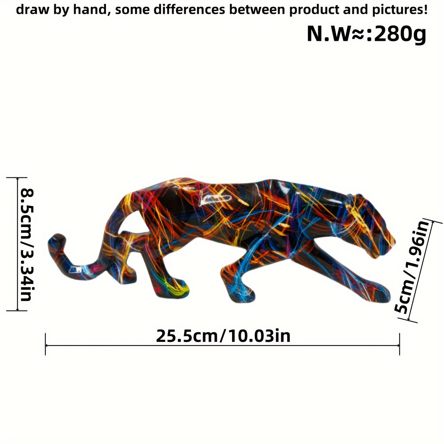 Tnessential One Resin Leopard Statue Decorative Sculpture 3D Decor
