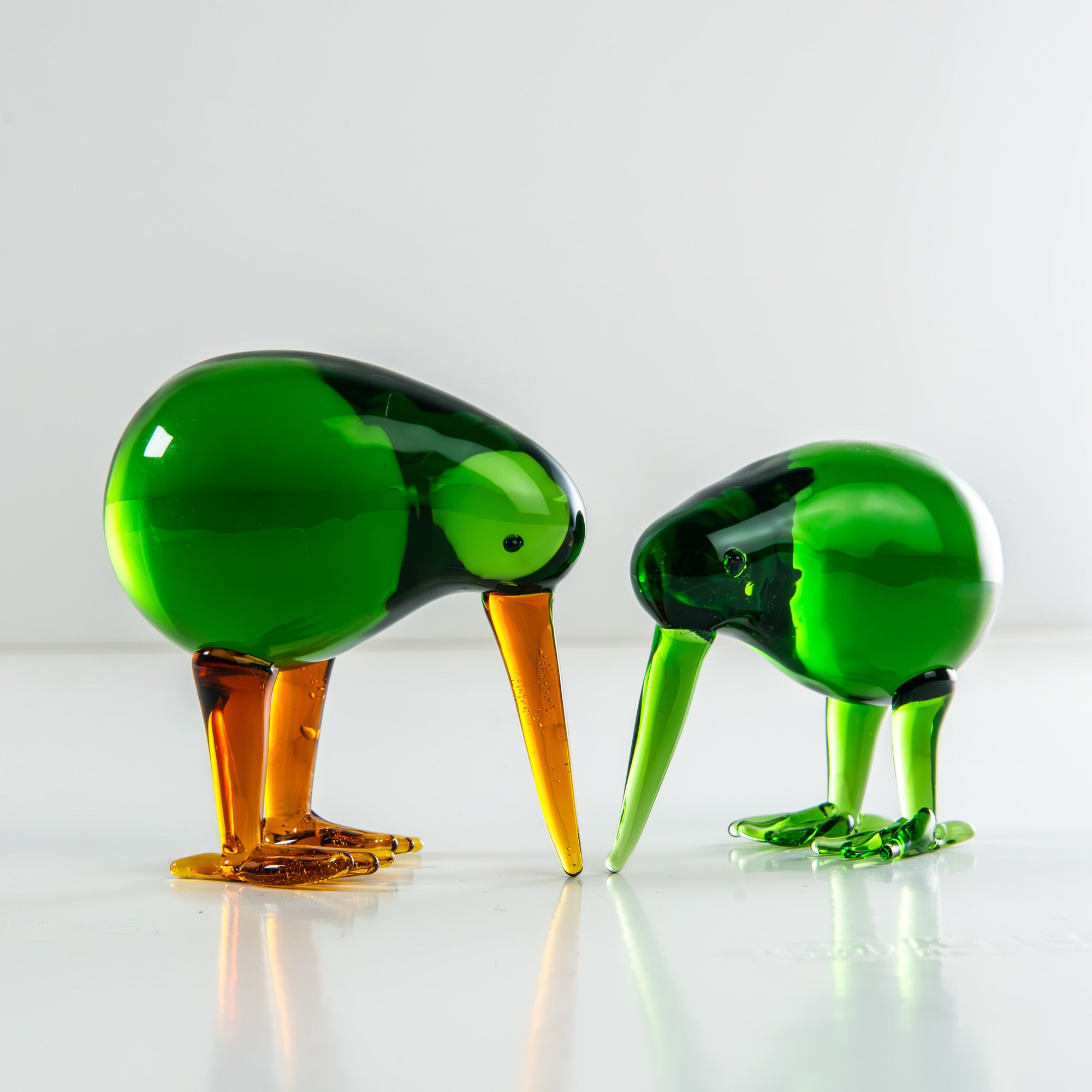 Tnessential Handmade Green Kiwi Bird Glass Figurines 3D Decor