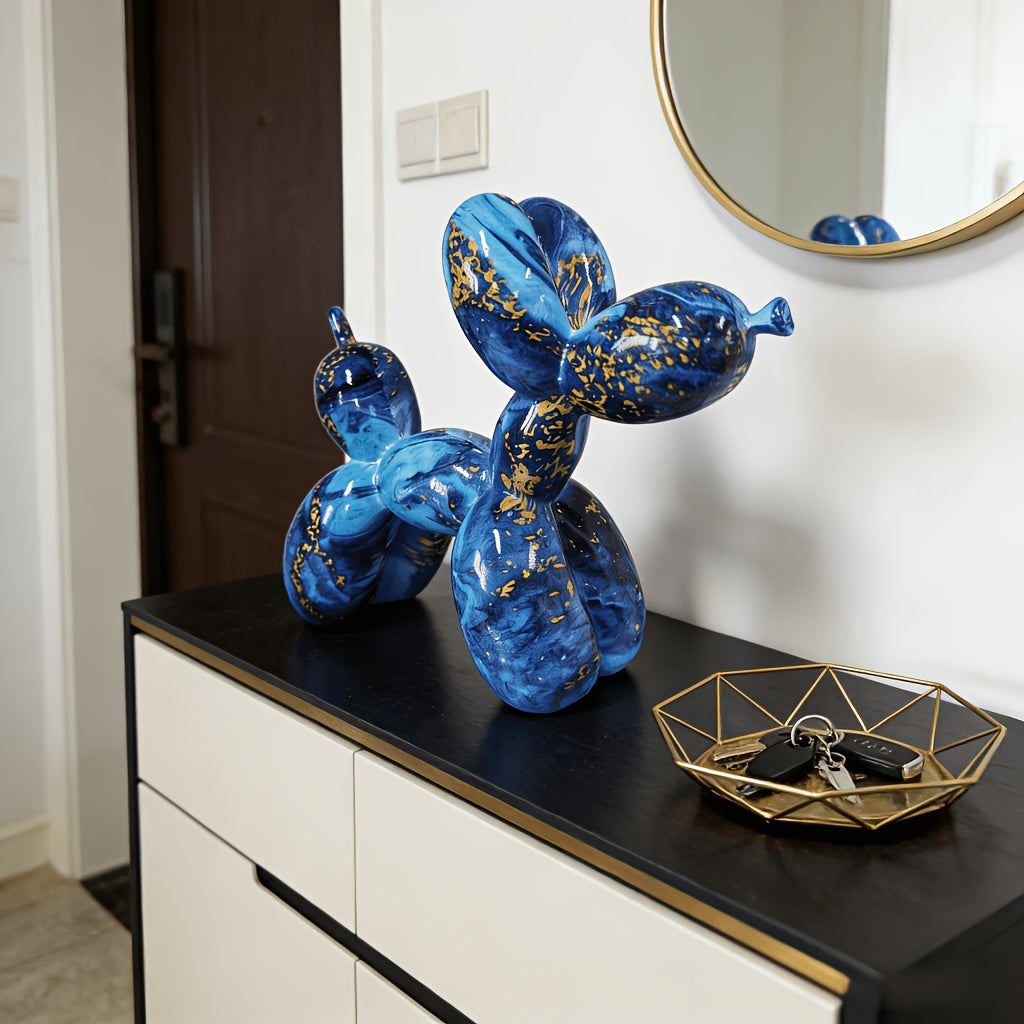 Tnessential Blue and Golden Water-soaked Balloon Dog 3D Decor