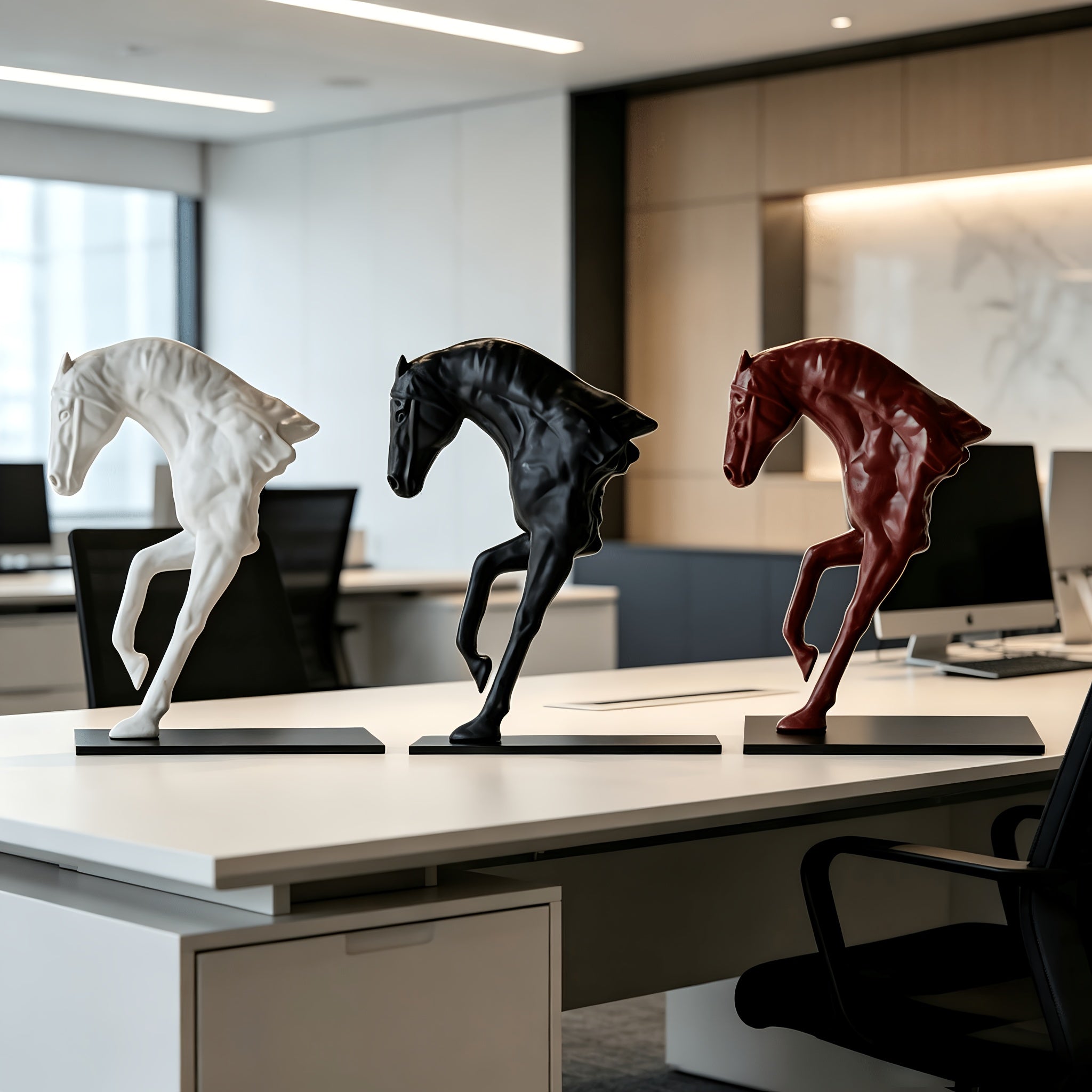 Tnessential Retro and Exquisite Resin Bust Horse Sculpture Artwork 3D Decor
