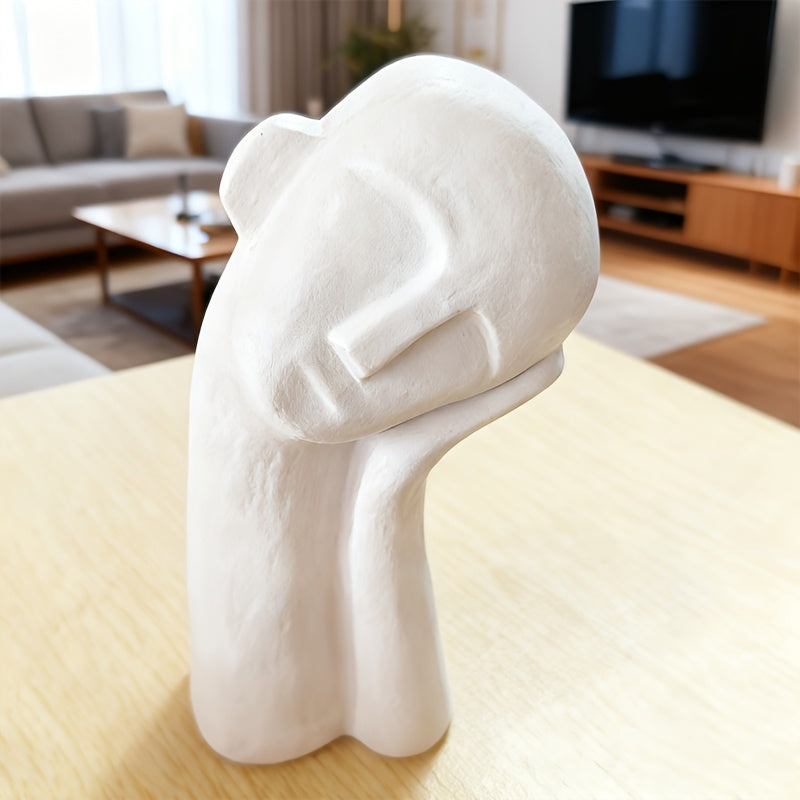 Tnessential Black and White Tilted Head and Chin Portrait Figure 3D Decor