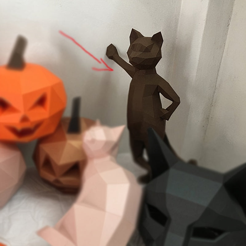 Tnessential Cm Standing Cat Paper Model 3D Decor