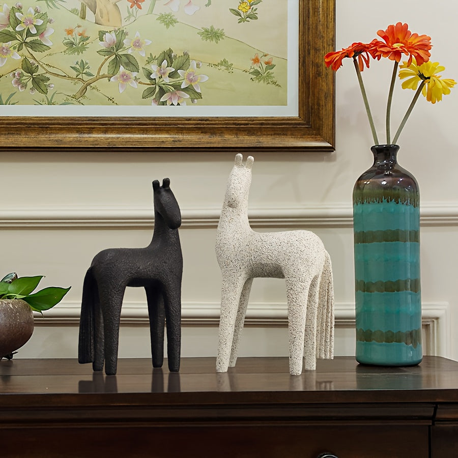 Tnessential Modern Resin Horse Figurine Sculpture Nordic Minimalist 3D Decor