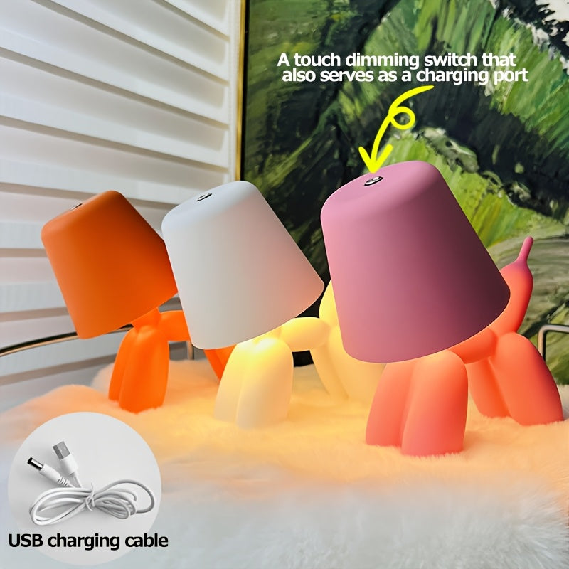 Tnessential Creative and Romantic Balloon Dog Table Lamp with Touch 3D Decor
