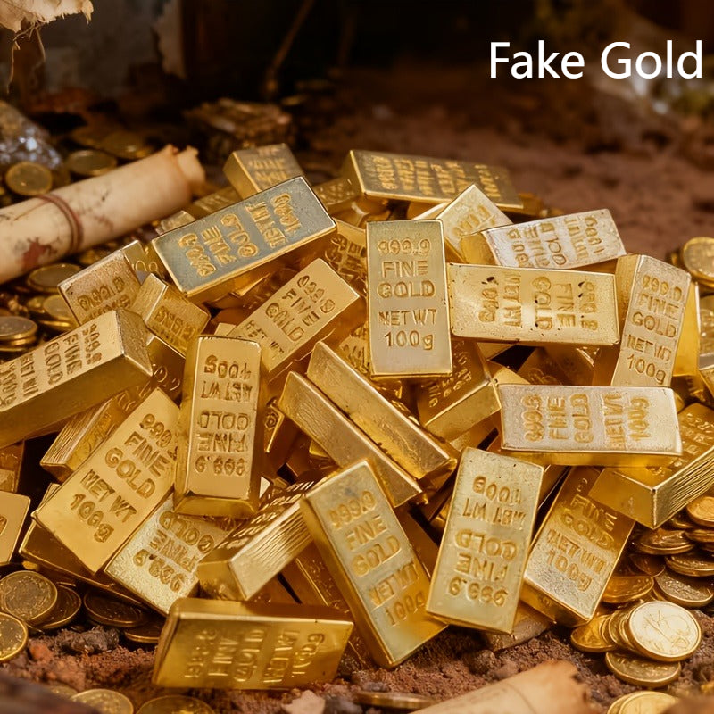 Tnessential Ultra-realistic Mini Golden Bar Simulated Ingot Model Set 3D Decor