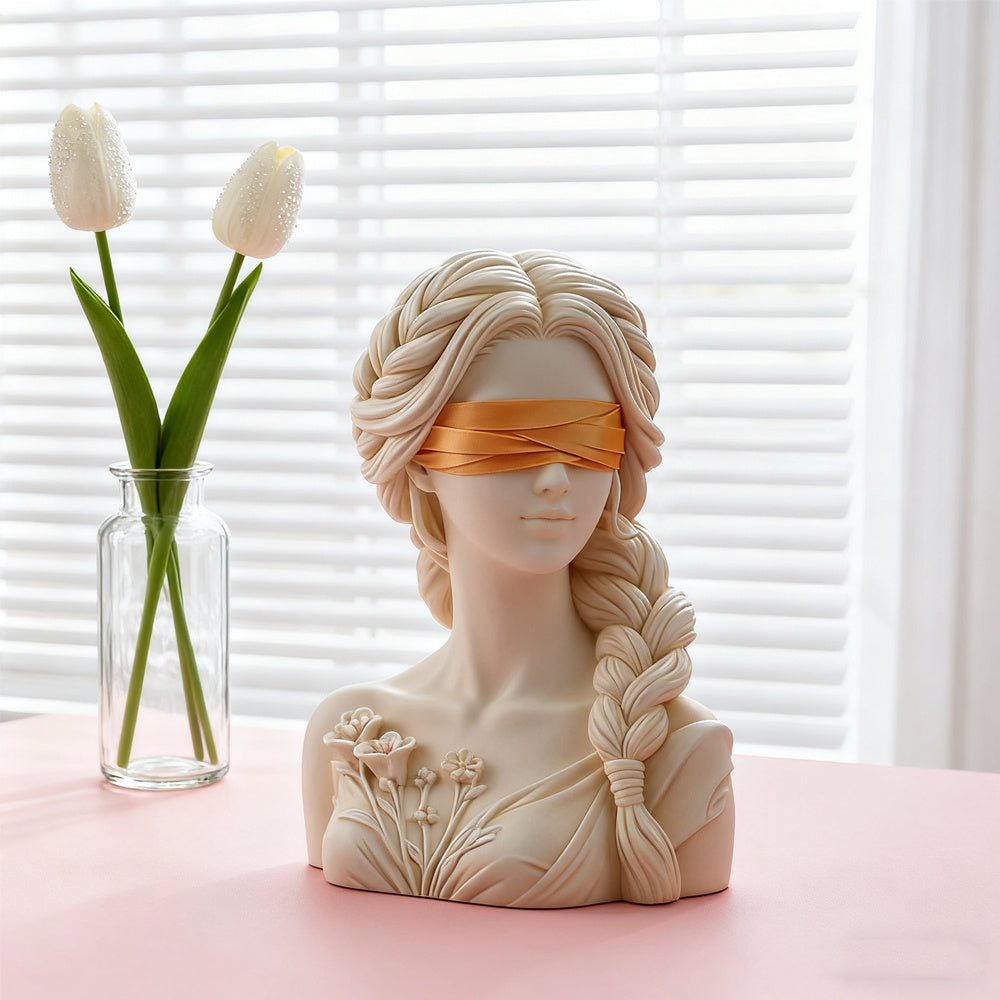 Tnessential New Blindfolded Girl Candle Mold 3D Decor
