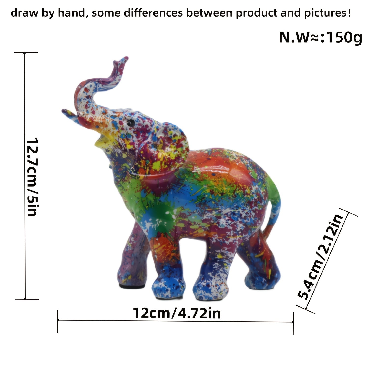 Tnessential Elephant Ornament Resin Wealth Guardian Entrance Office 3D Decor