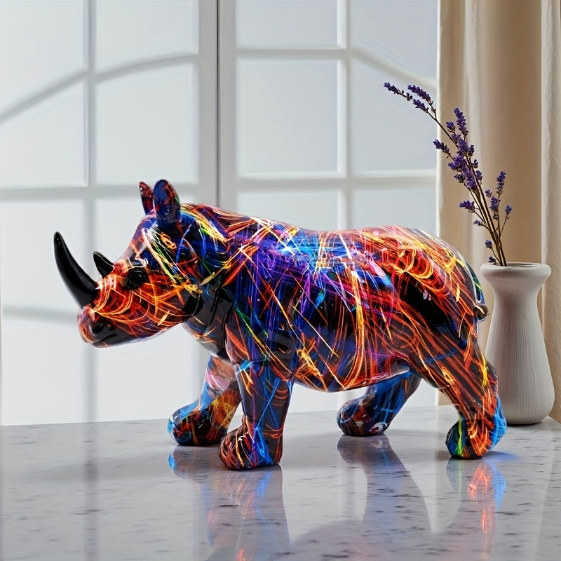 Tnessential Colorful Animal Rhinoceros Ation 3D Decor