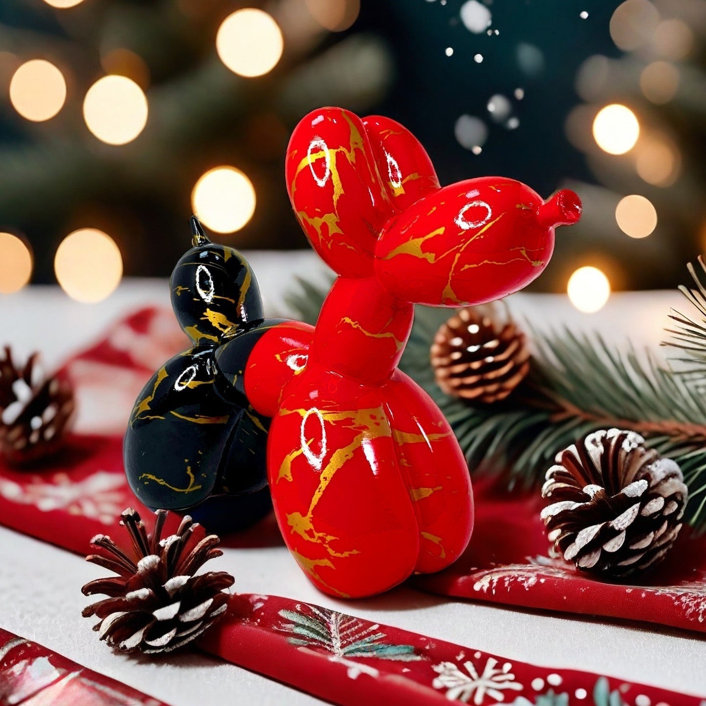 Tnessential Collectible Figurines 1pc Adorable Balloon Dog Statue for 3D Decor