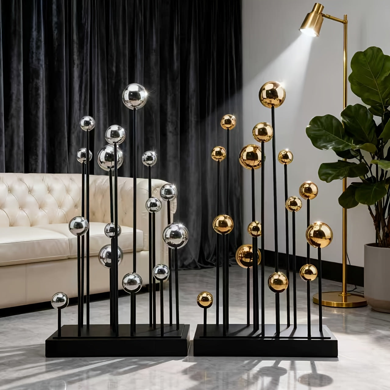 Tnessential Modern Minimalist Abstract Metal Balloon Cluster Art 3D Decor