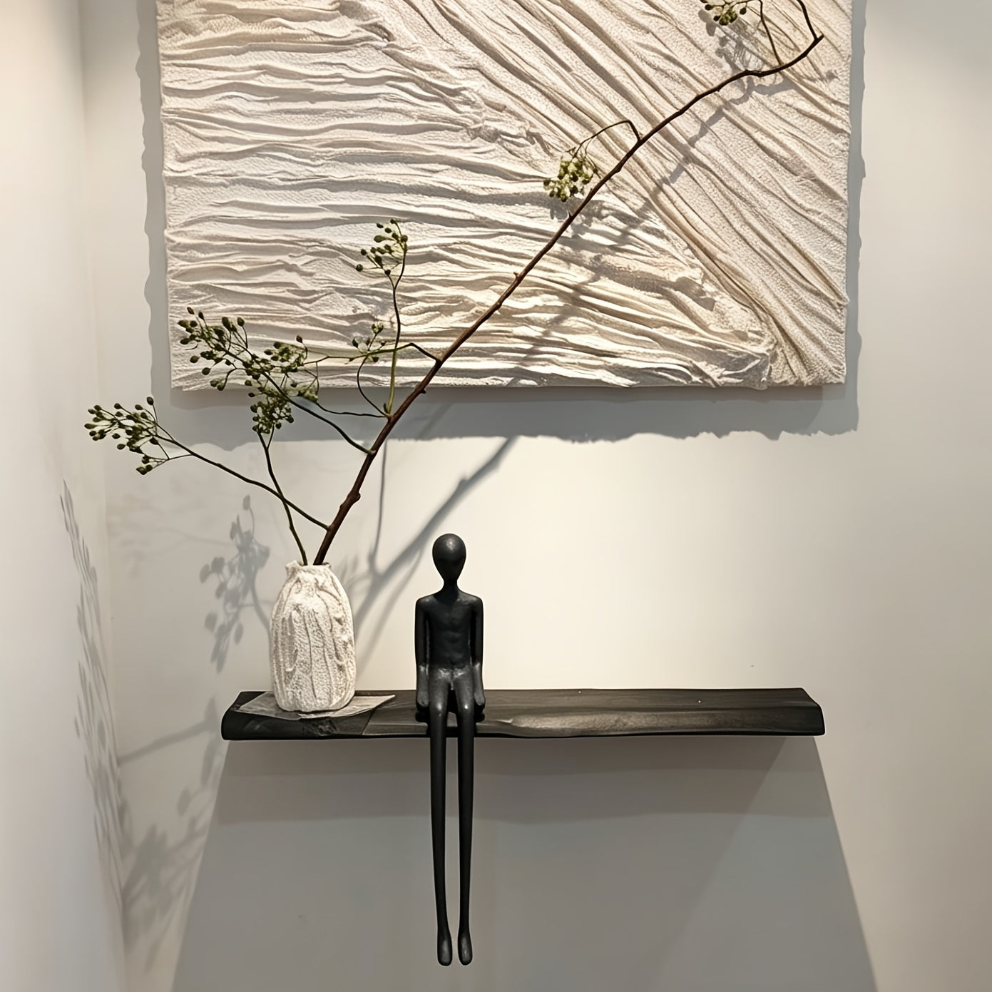 Tnessential Abstract Modern Minimalist Tall Figure Sculpture 3D Decor