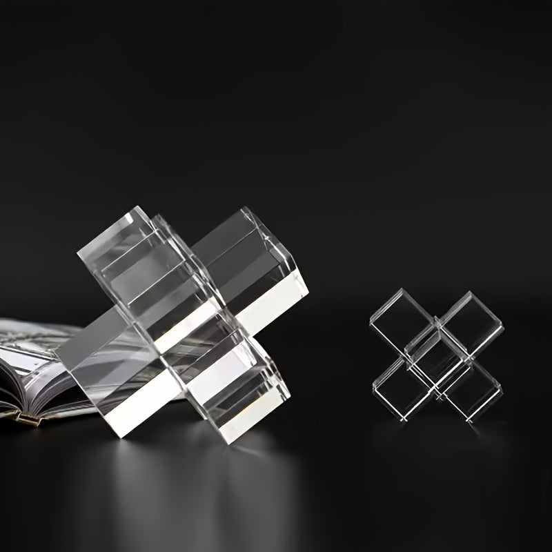 Tnessential Modern Minimalist Crystal Glass Geometric Statue 3D Decor