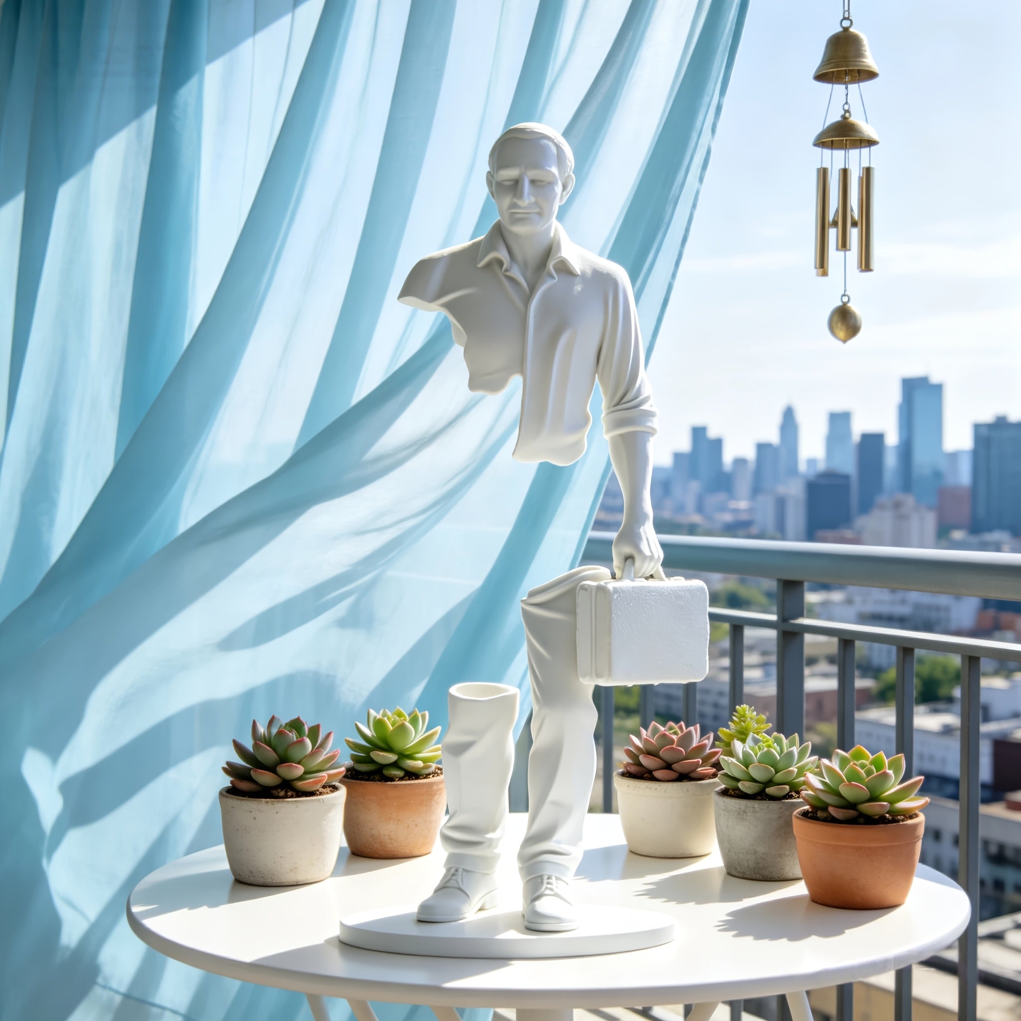 Tnessential D Surreal Abstract Traveler Sculpture Statue 3D Decor