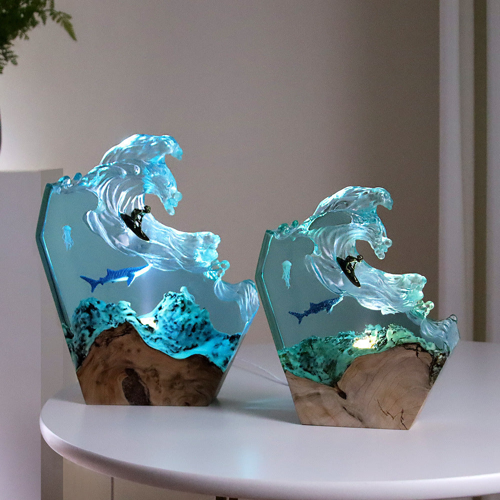 Tnessential Decoration Featuring a Whale Surfing 3D Decor