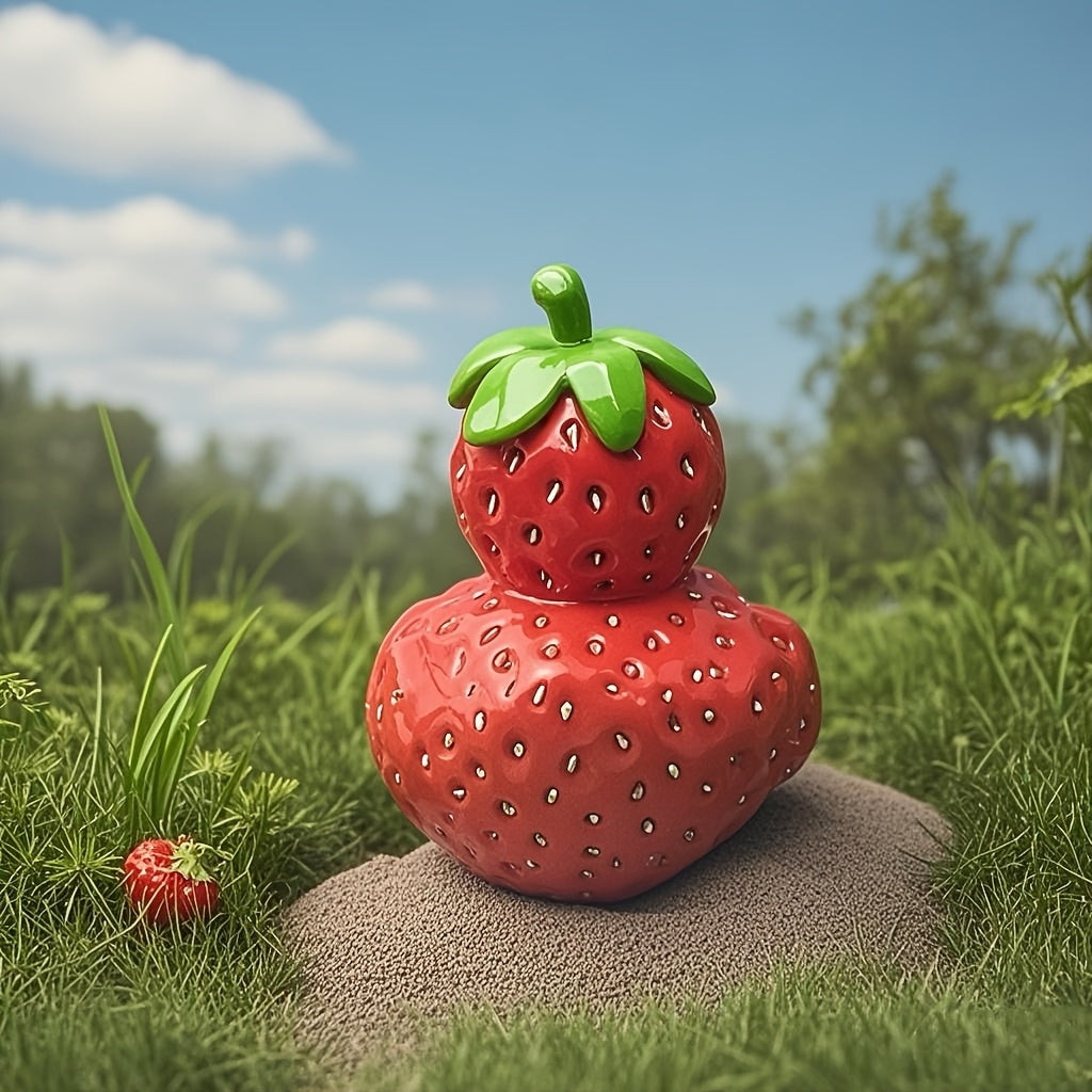 Tnessential Strawberry Duck Resin Collectible Figurine 3D Decor