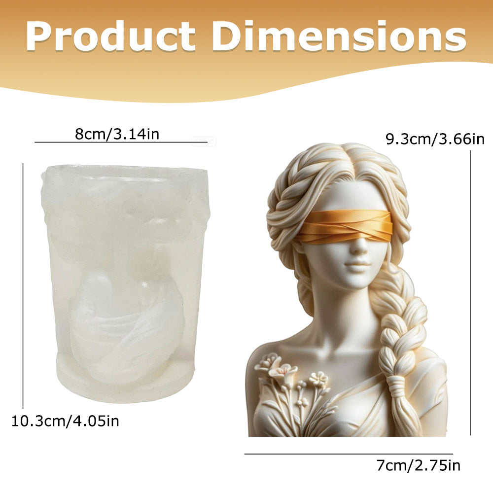 Tnessential New Blindfolded Girl Candle Mold 3D Decor