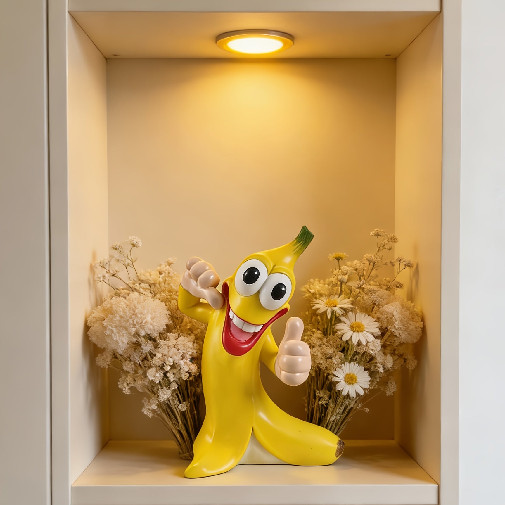 Tnessential Cute Pastoral Style Smiling Face Banana Ornament 3D Decor
