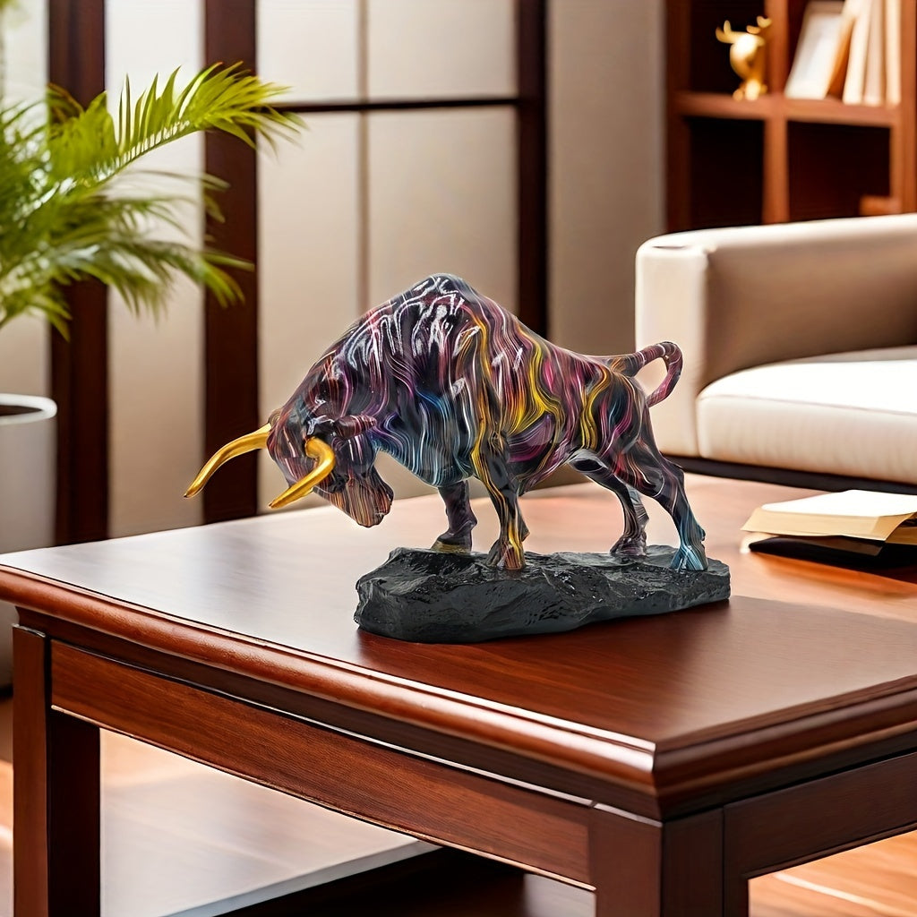 Tnessential Stunning Bronze Bull Sculpture 3D Decor