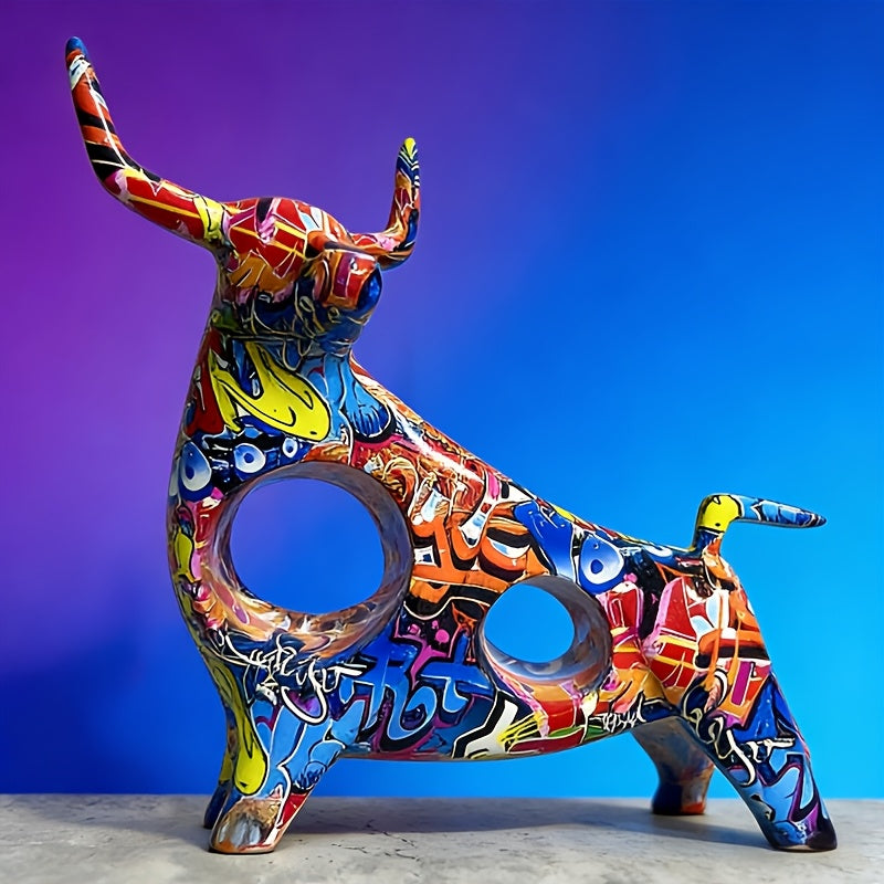 Tnessential Stunning Bronze Bull Sculpture 3D Decor