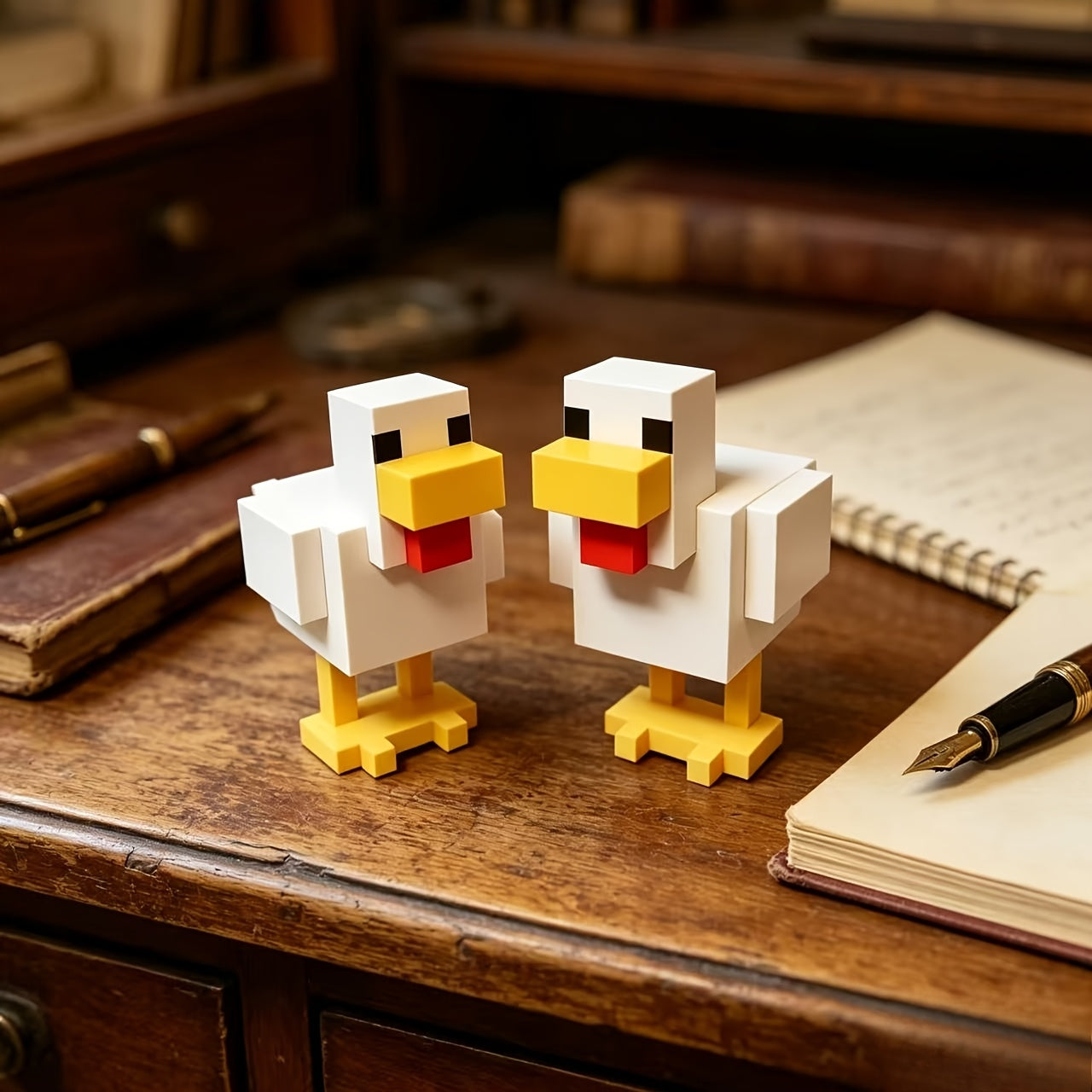 Tnessential Printed Pixel Chicken Statue 3D Decor