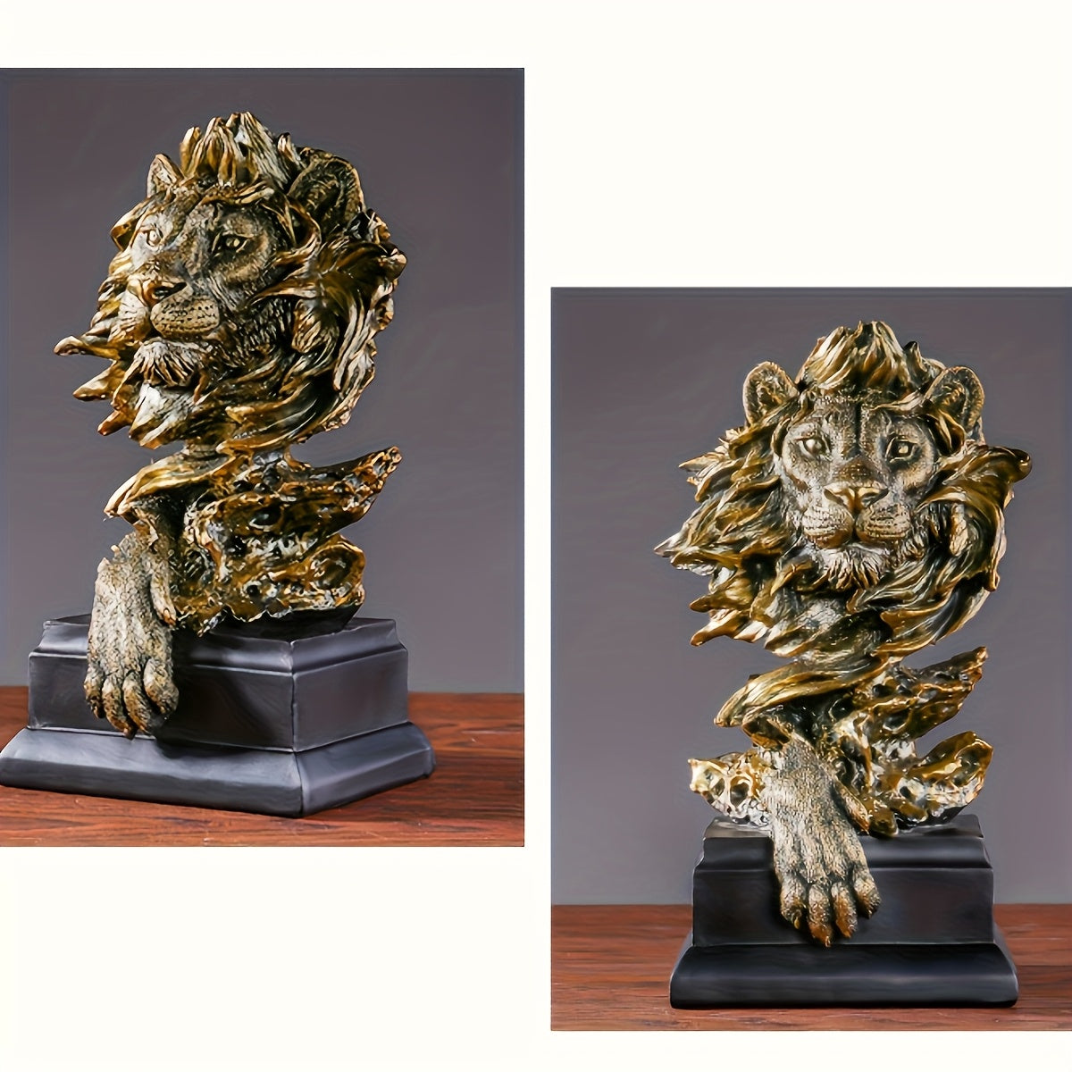 Tnessential Majestic Eagle Head Statue & Lion Head Statue 3D Decor