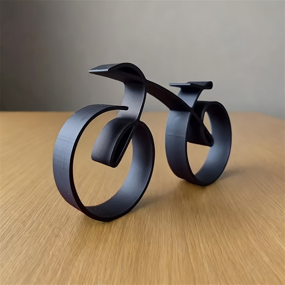 Tnessential Black Abstract Metal Bicycle Craft Ornament 3D Decor