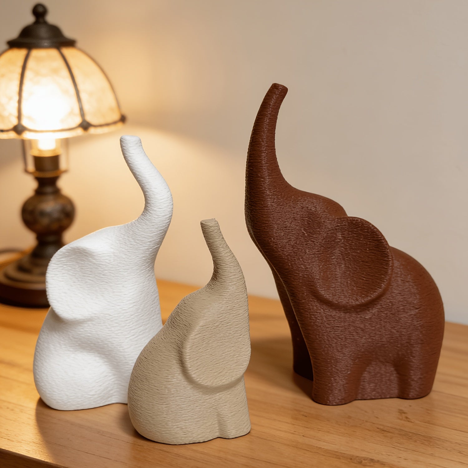 Tnessential Set of 3 Lucky Elephant Figurines 3D Decor