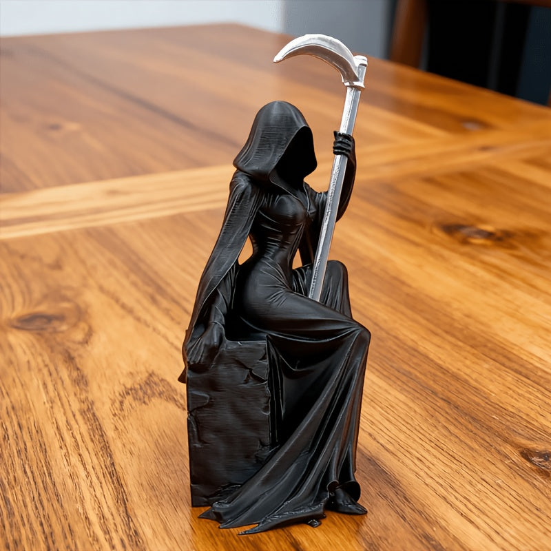 Tnessential Dark-themed Decorative Piece Featuring a Female Grim 3D Decor