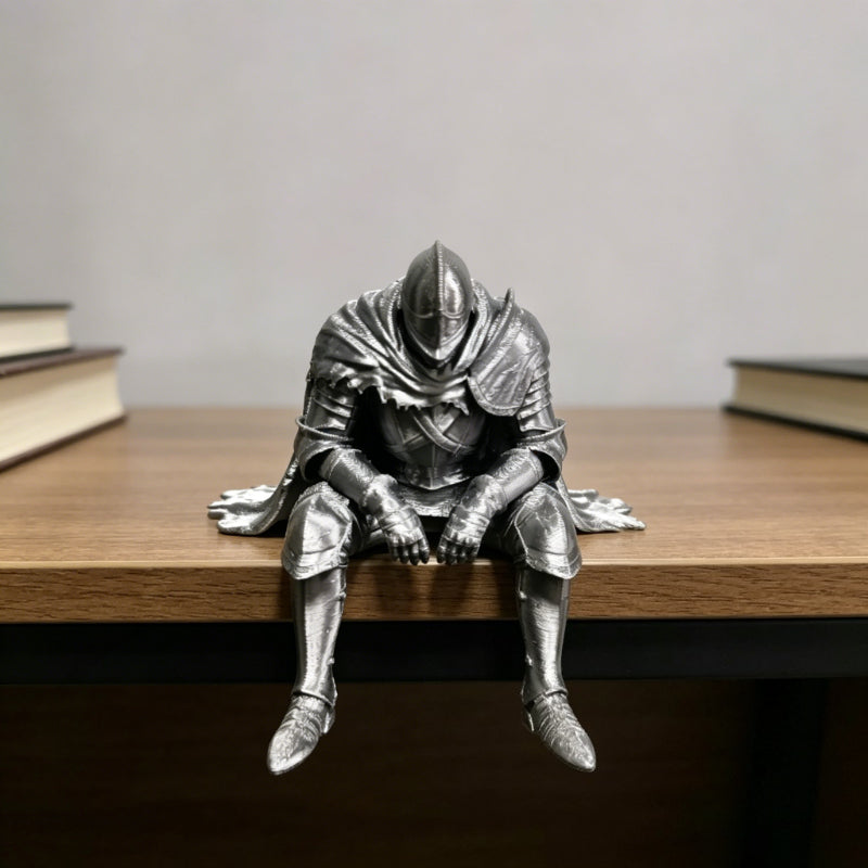 Tnessential Edge-sitting Knight Figurine 3D Decor