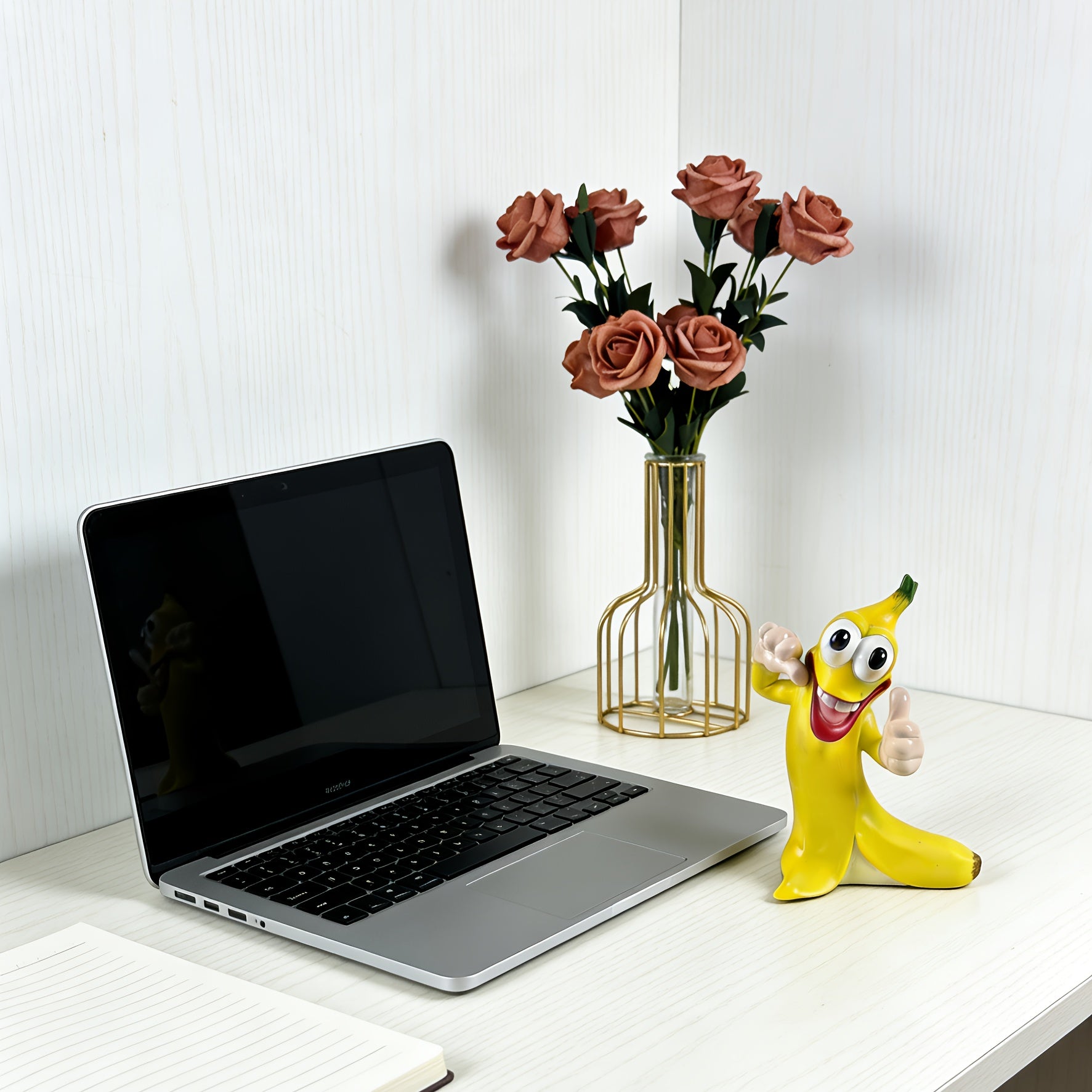 Tnessential Cute Pastoral Style Smiling Face Banana Ornament 3D Decor