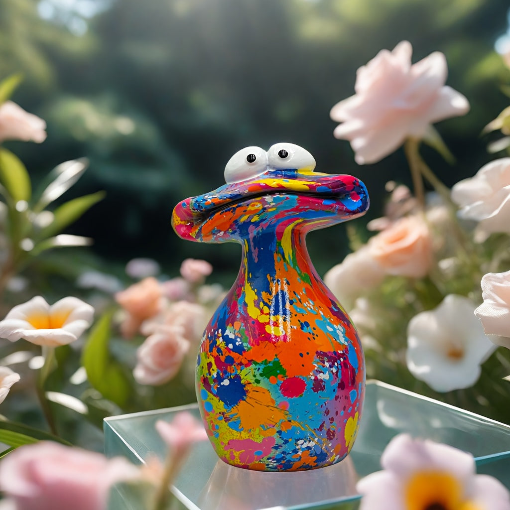 Tnessential Charming Big-mouth Frog Resin Figurine 3D Decor