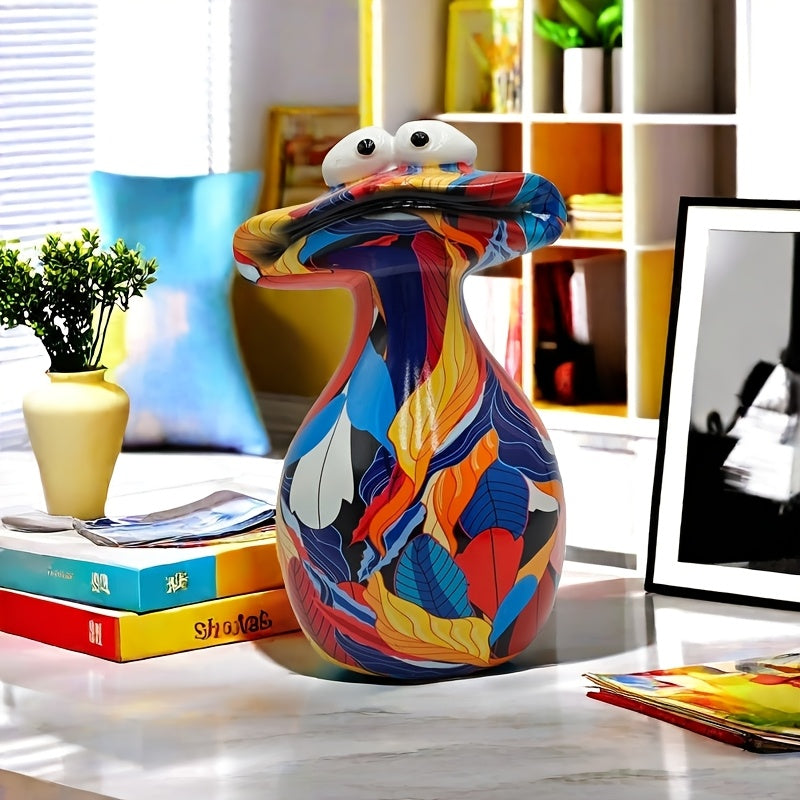 Tnessential Charming Resin Statue of a Big Mouthed Frog 3D Decor