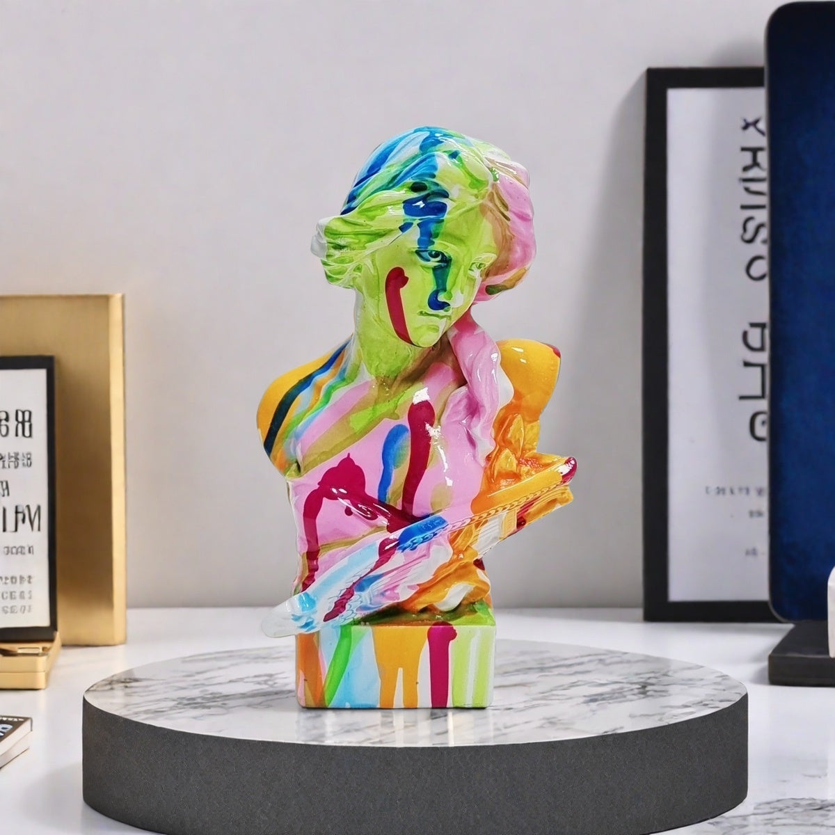 Tnessential 1pc Vibrant Graffiti Muse Statue 3D Decor