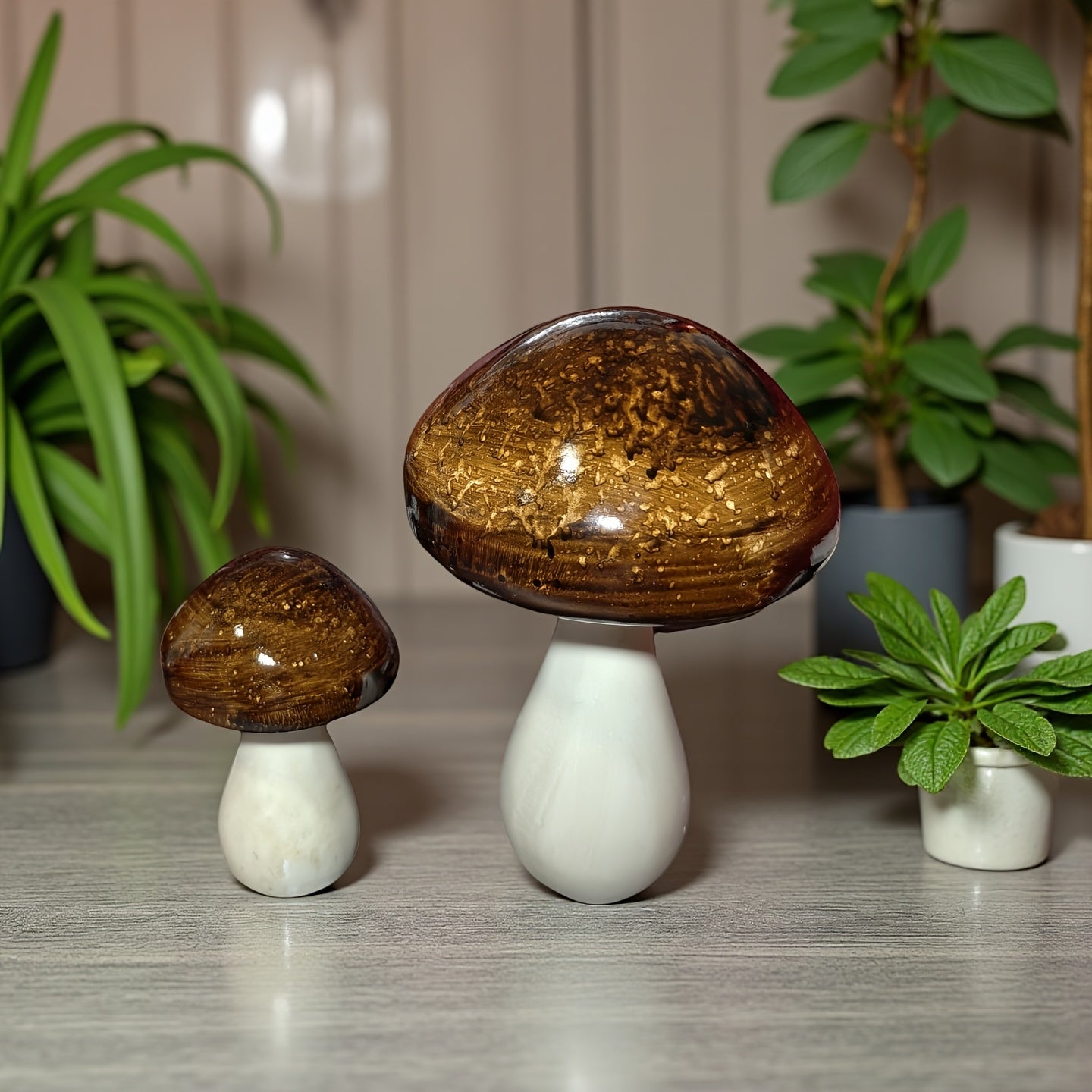 Tnessential Artificial Mushroom Resin Ornaments: Unique & Cute Design 3D Decor