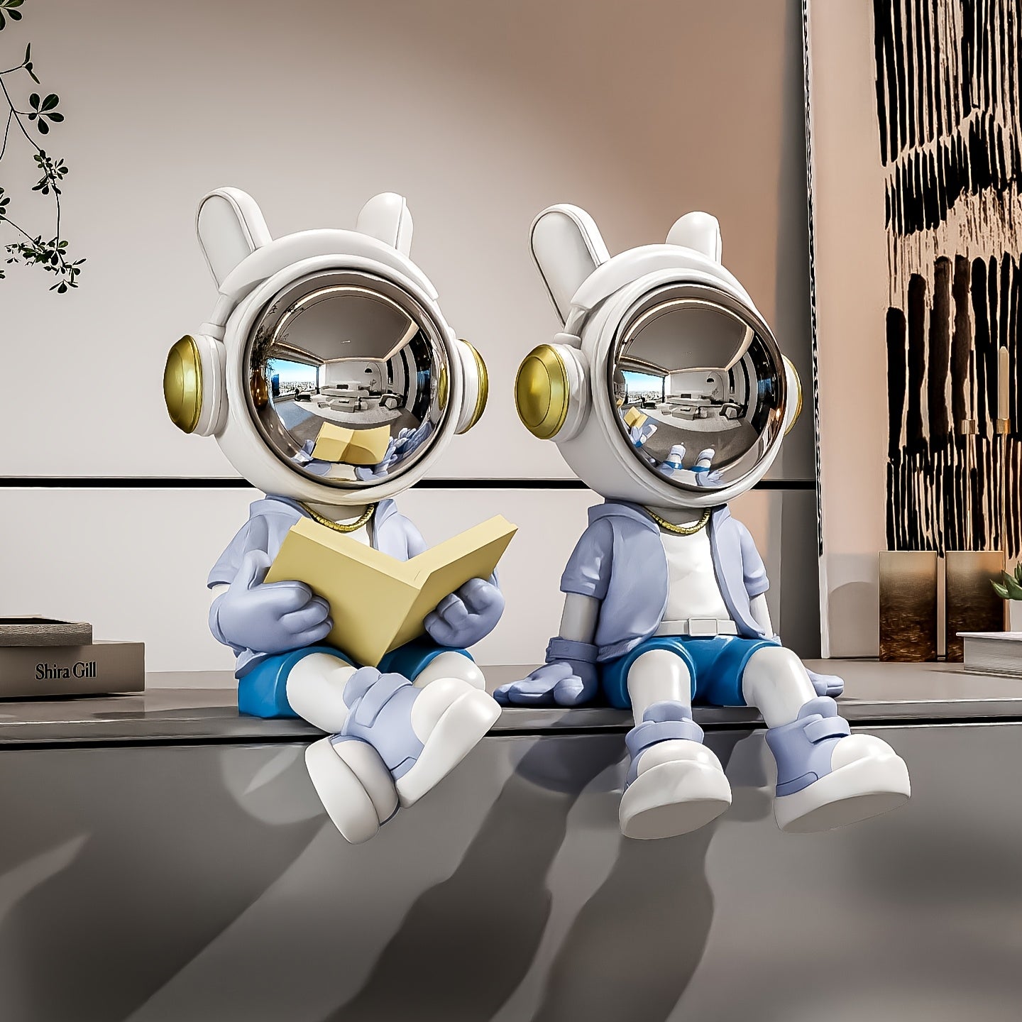 Tnessential Small Astronaut Figurine in a Sitting Pose 3D Decor