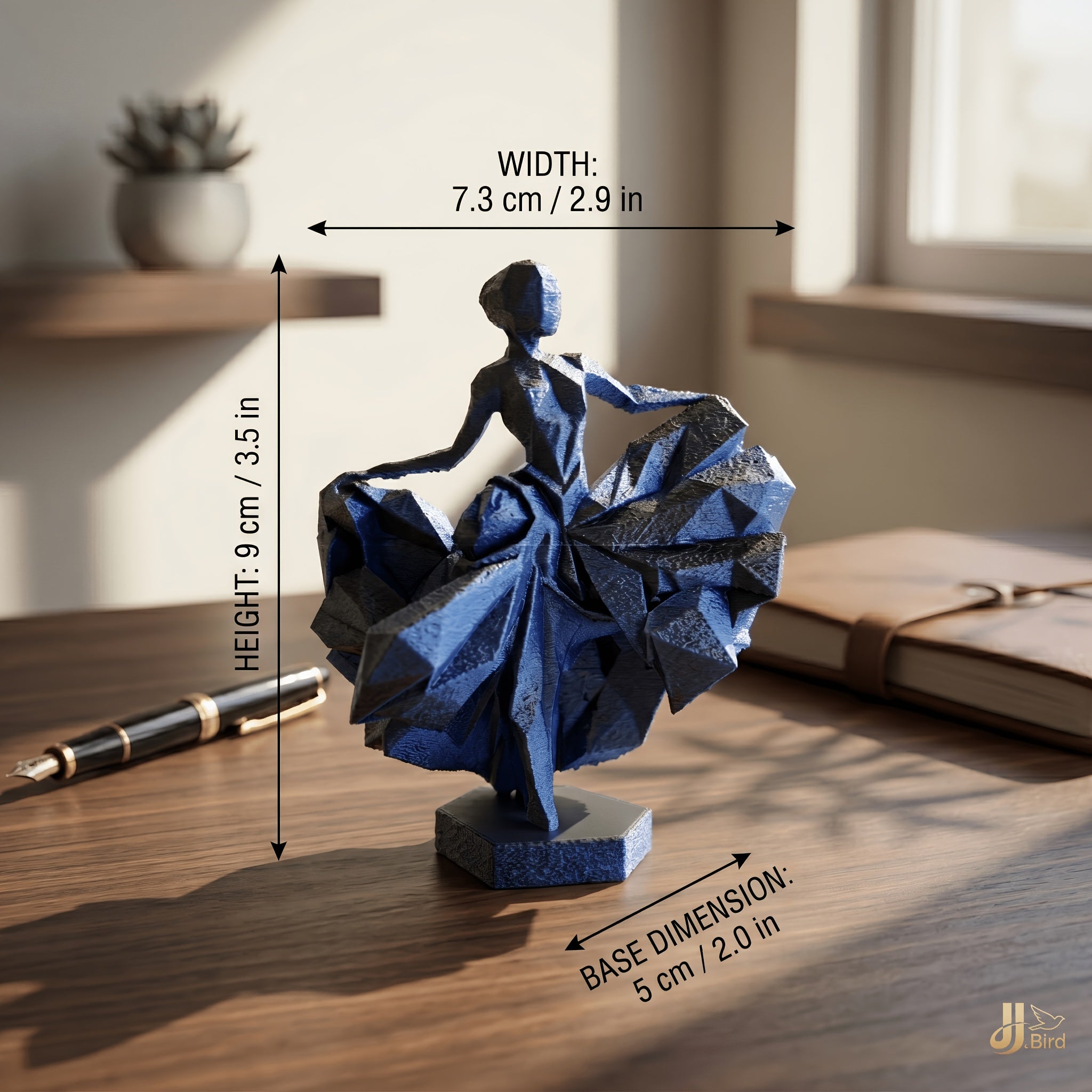 Tnessential J BIRD Low Poly Ballerina Statue 3D Decor
