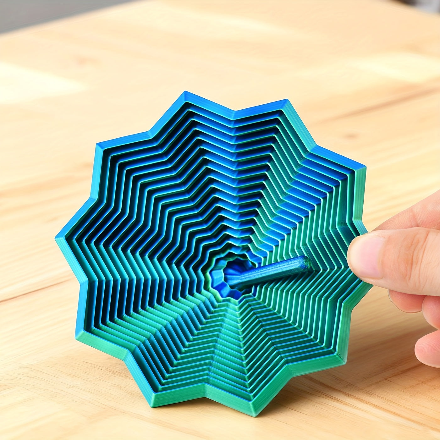 Tnessential U002f2pcs Multicolor Gradient Spinning Tops 3D Decor