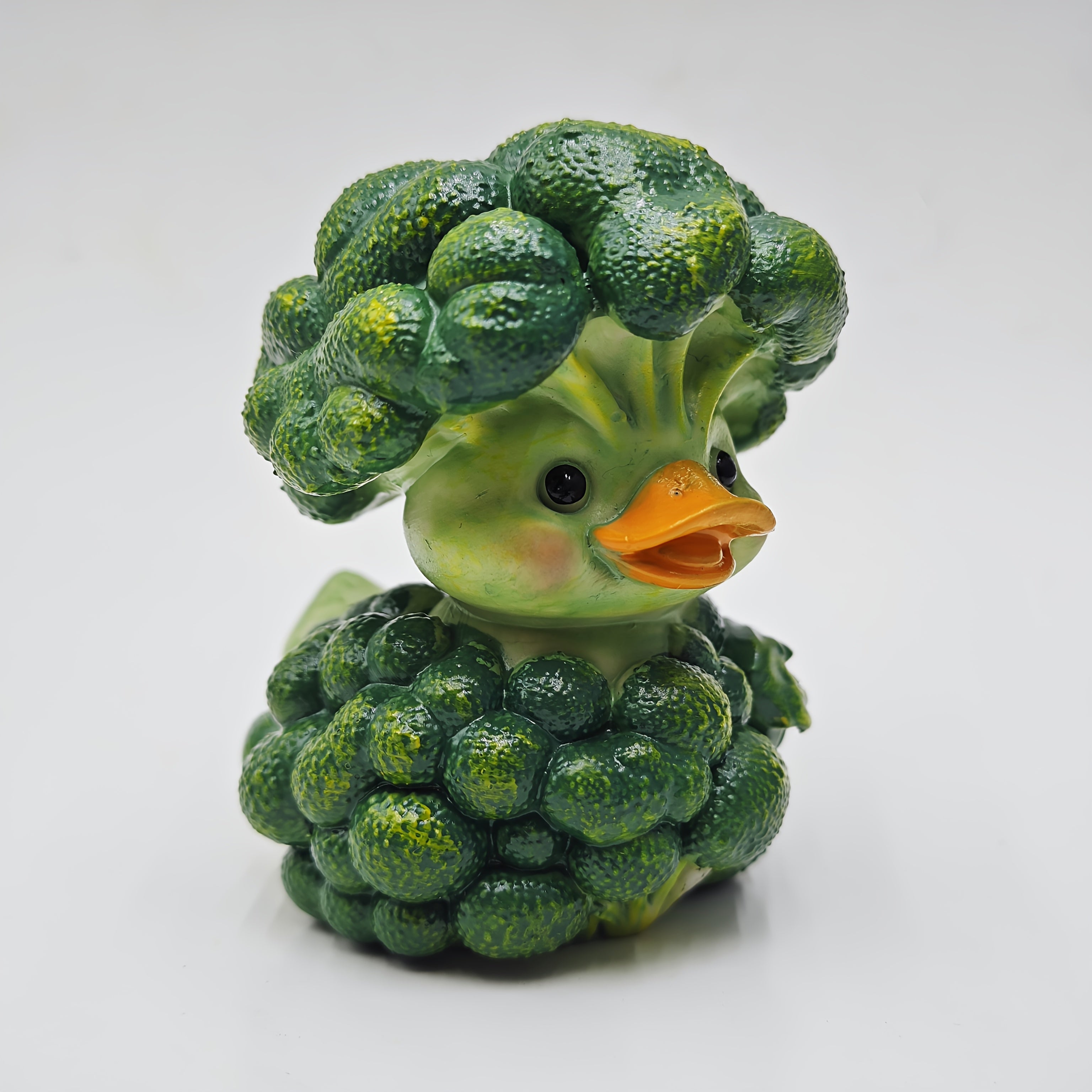 Tnessential Cute Broccoli Duck Resin Statue 3D Decor