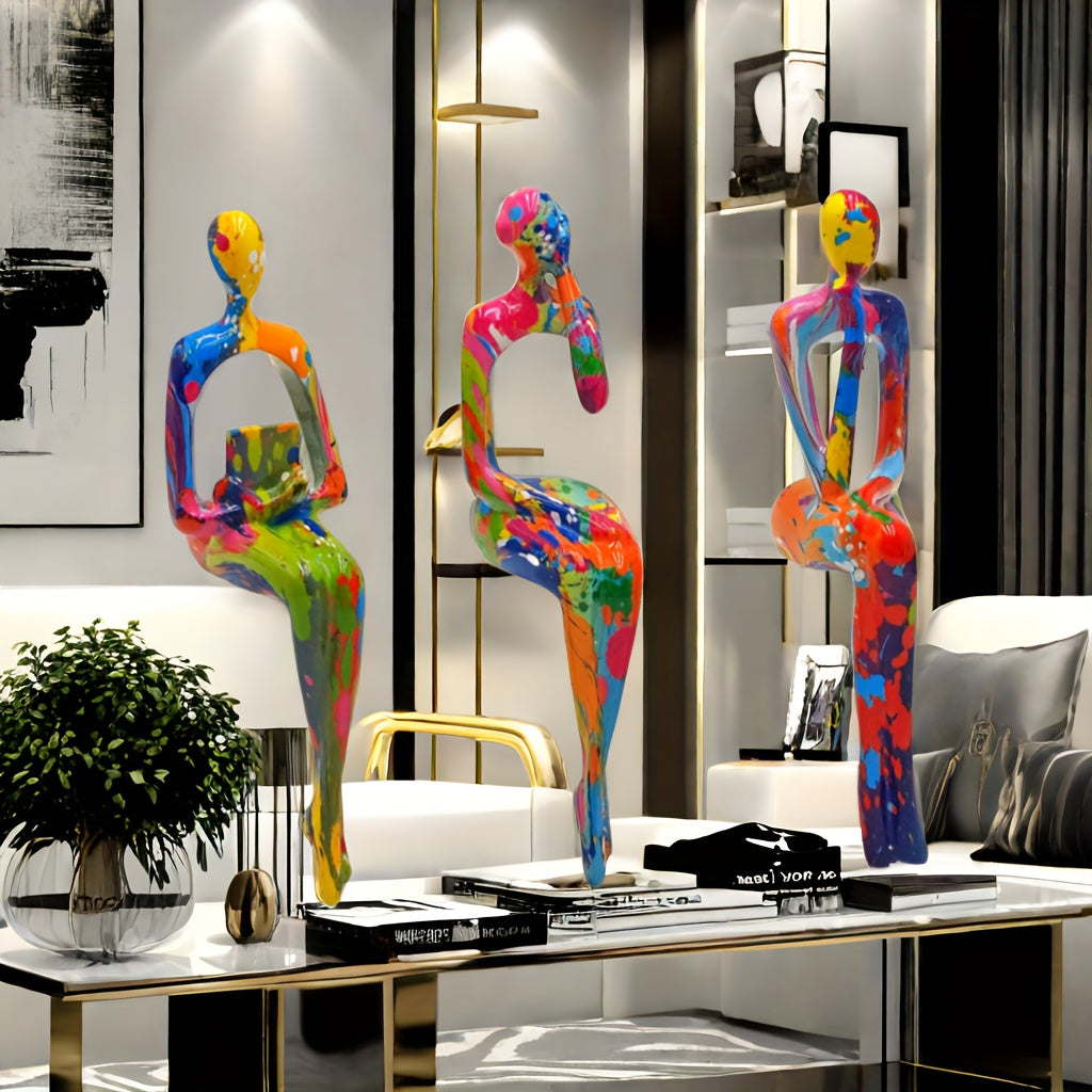 Tnessential Resin Three Kinds of Sitting Posture Combination Abstract 3D Decor