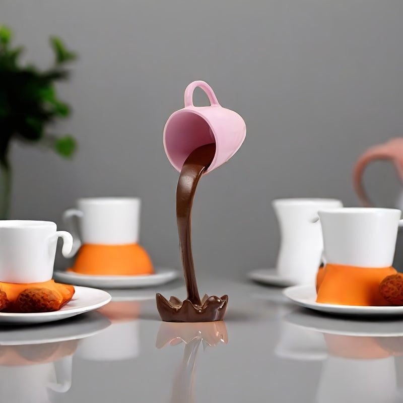Tnessential Creative Inverted Floating Resin Coffee Cup Decoration 3D Decor