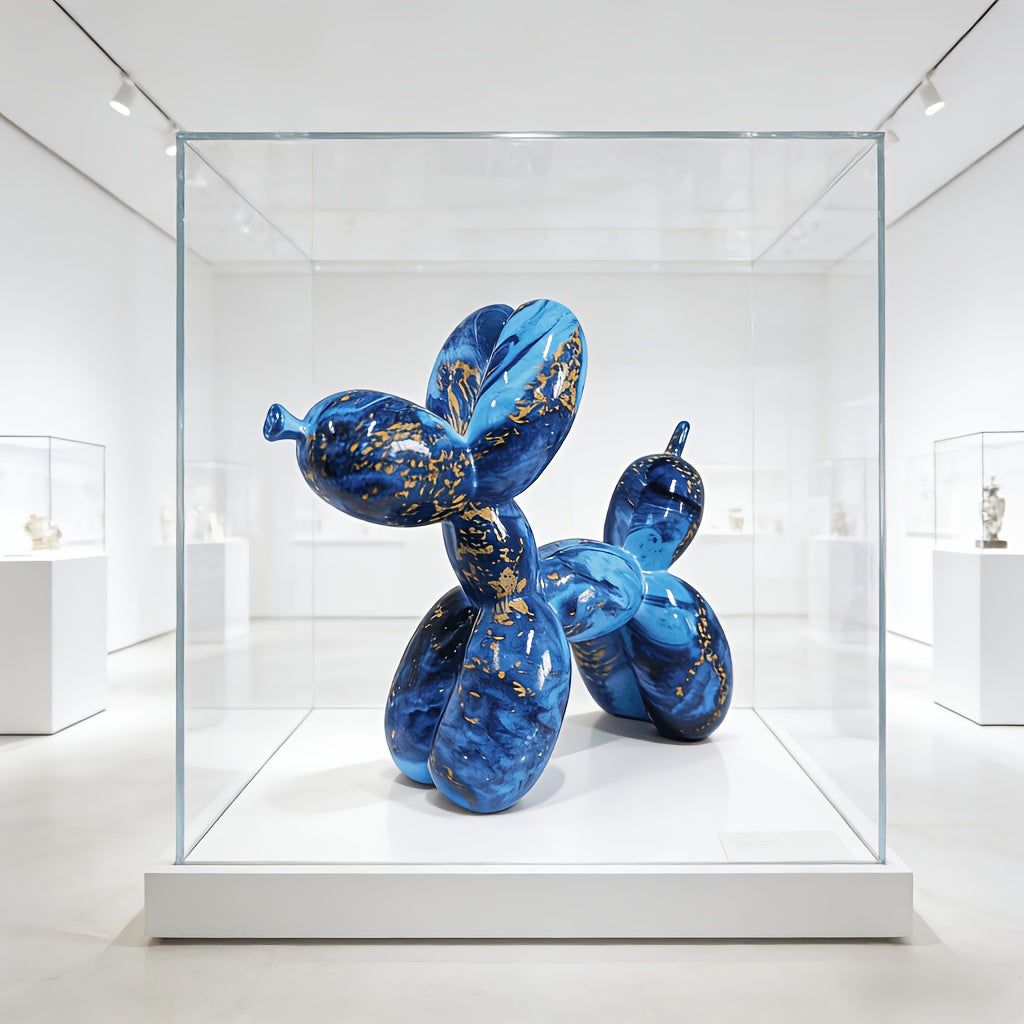 Tnessential Blue and Golden Water-soaked Balloon Dog 3D Decor