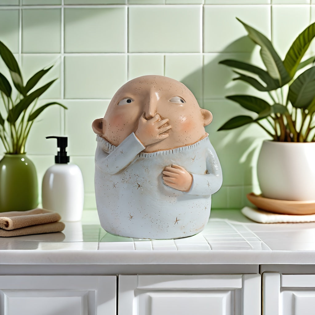 Tnessential Funny Pinching Nose Boy Statue 3D Decor