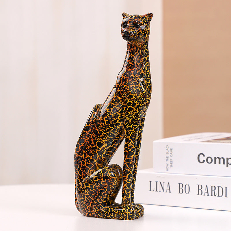 Tnessential Resin Leopard Statue Ornament 3D Decor