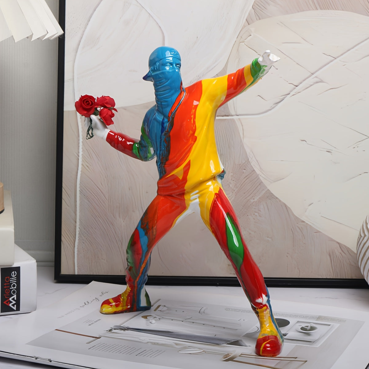 Tnessential One Colorful Balloon Dog Sculpture 3D Decor