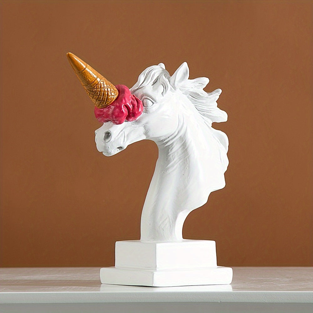 Tnessential European-style Hot Selling Ice Cream Horse Head Sculpture 3D Decor